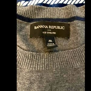 Banana Republic Men's Sweater Gray Medium